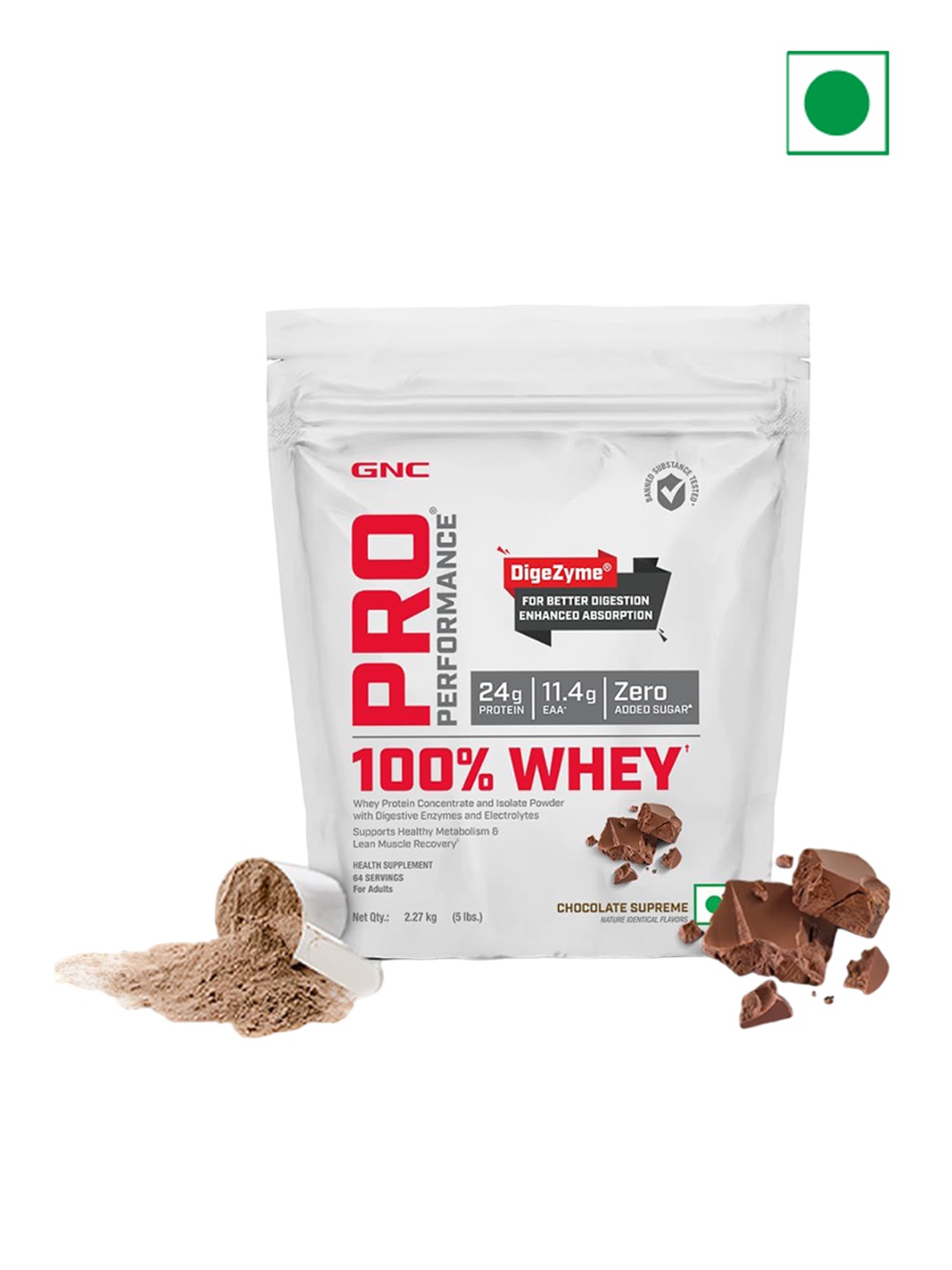 

GNC Pro Performance 100% Whey Protein Powder - 2.27 kg- Chocolate Supreme, White