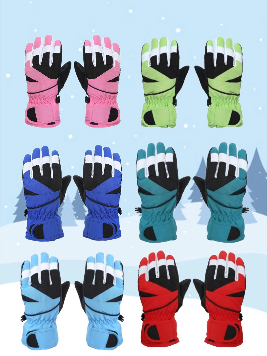 

FabSeasons Kids Patterned Acrylic Winter Gloves, Blue