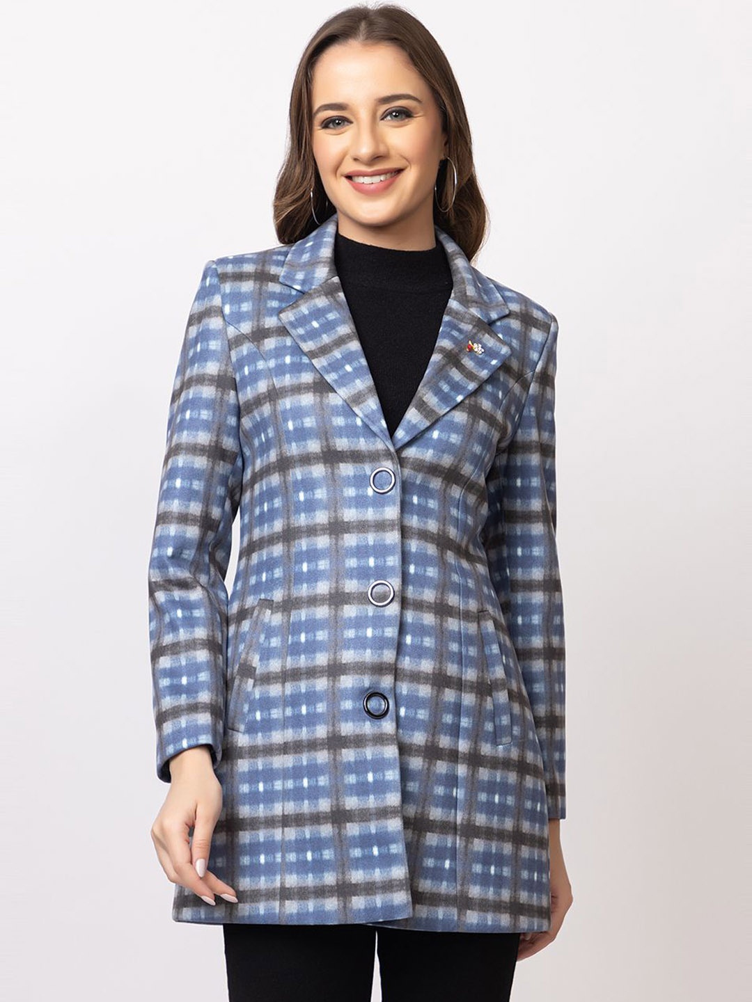 

TWENTY ME Women Single-Breasted Overcoat, Blue