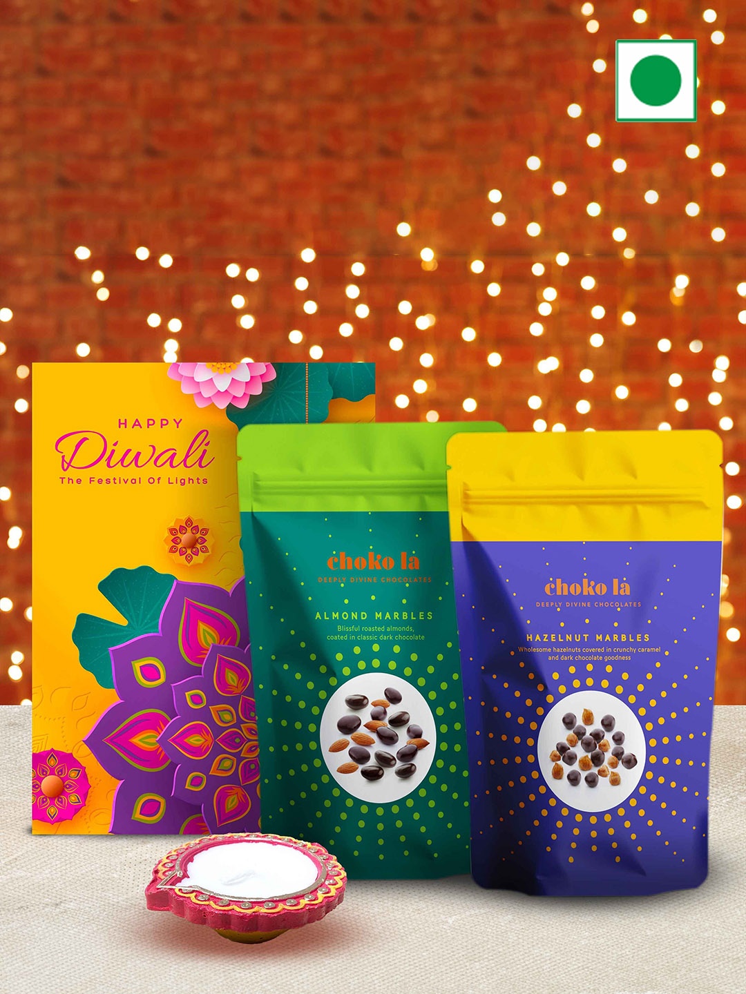 

choko la Dark Chocolate With Hazelnut & Roasted Almonds Chocolate Gifts - 100 G, Blue