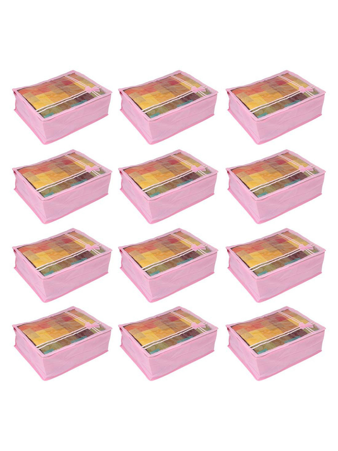 

prettykrafts Pink 12 Pieces Multi-Utility Saree Organisers