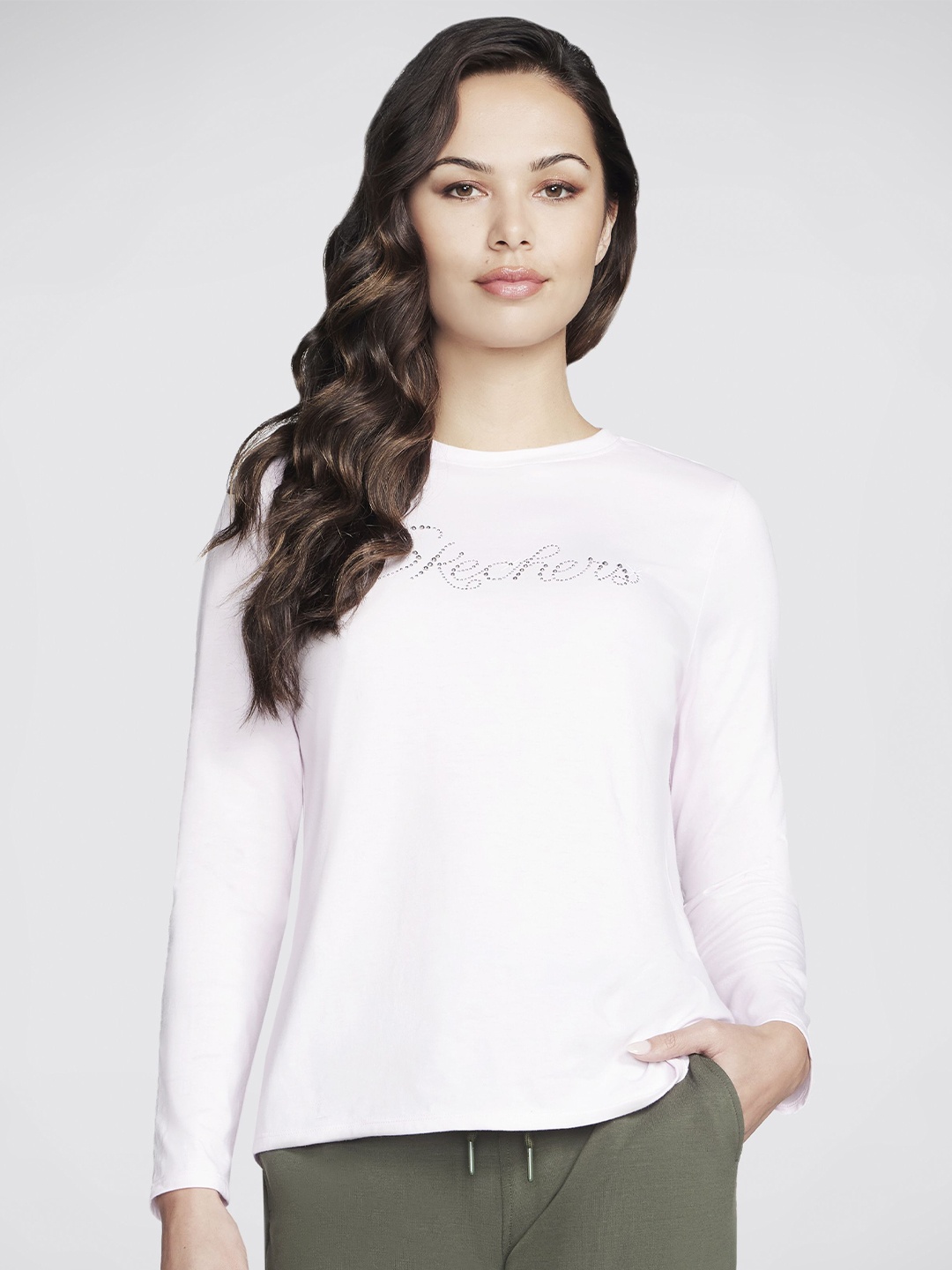 

Skechers Women Embellished Round Neck Top, White