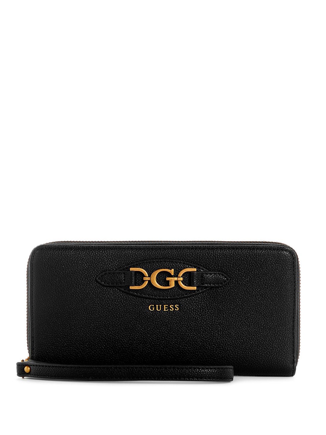 

GUESS Women PU Zip Around Wallet, Black