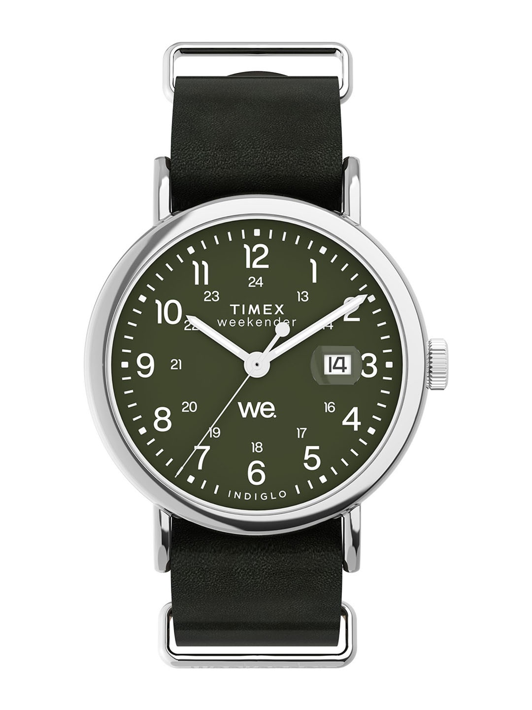 

Timex Men Brass Dial & Leather Straps Analogue Watch TW2W87000UJ, Green