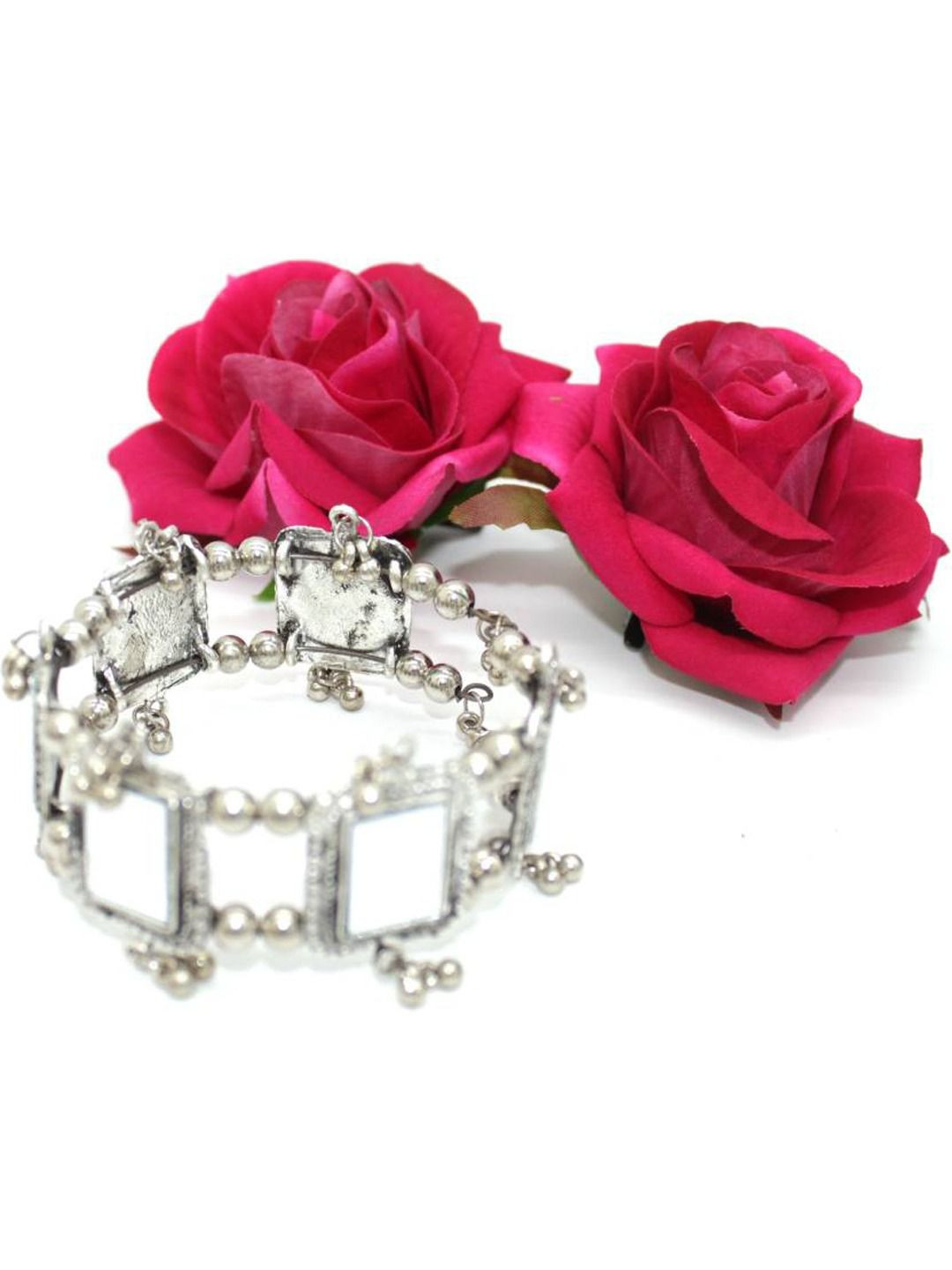 

FIMBUL Silver-Plated Oxidised Bangle-Style Bracelet