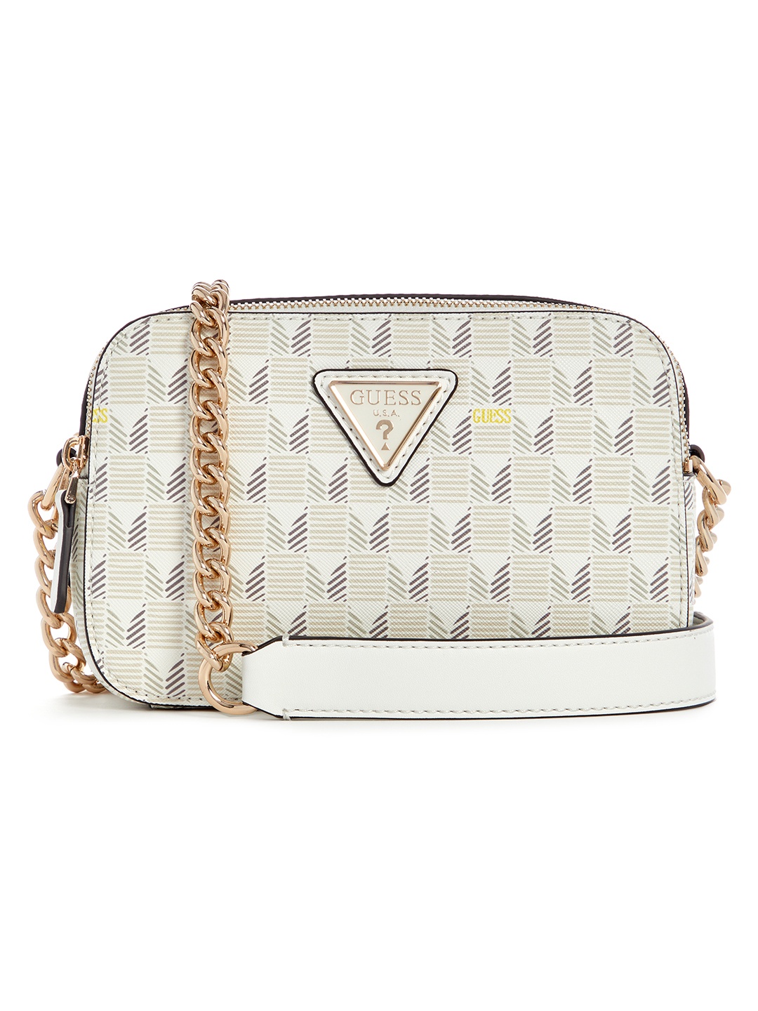 

GUESS Women Geometric Printed Shoulder Bag, Off white