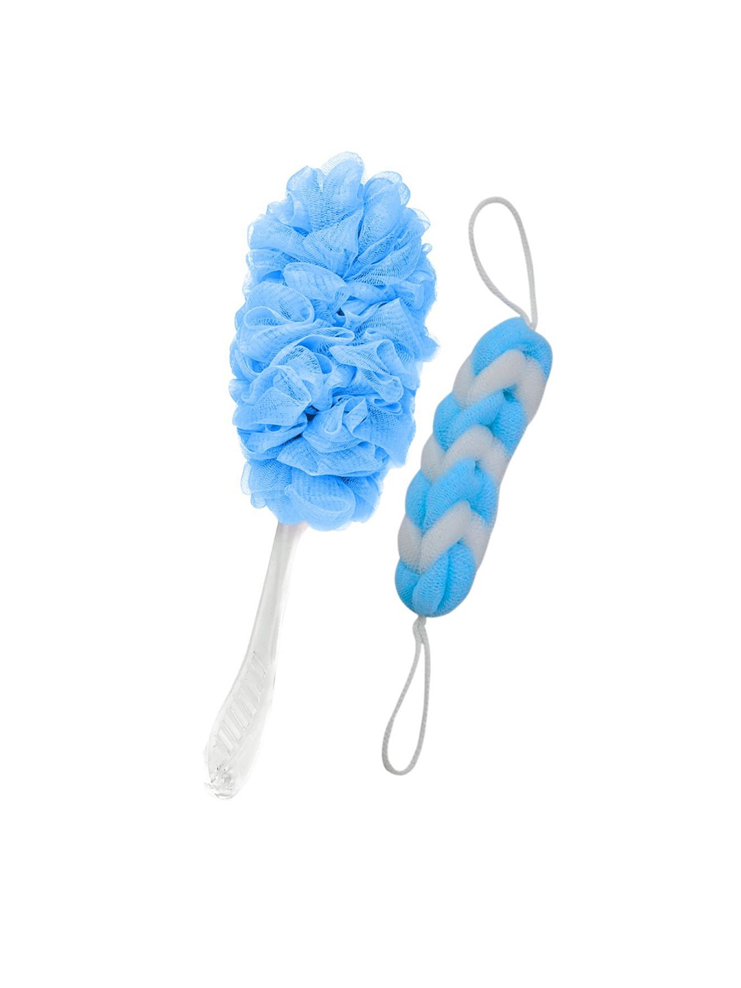 

CareDone Set Of 2 Soft Round with Long Round Loofah Handle, Blue