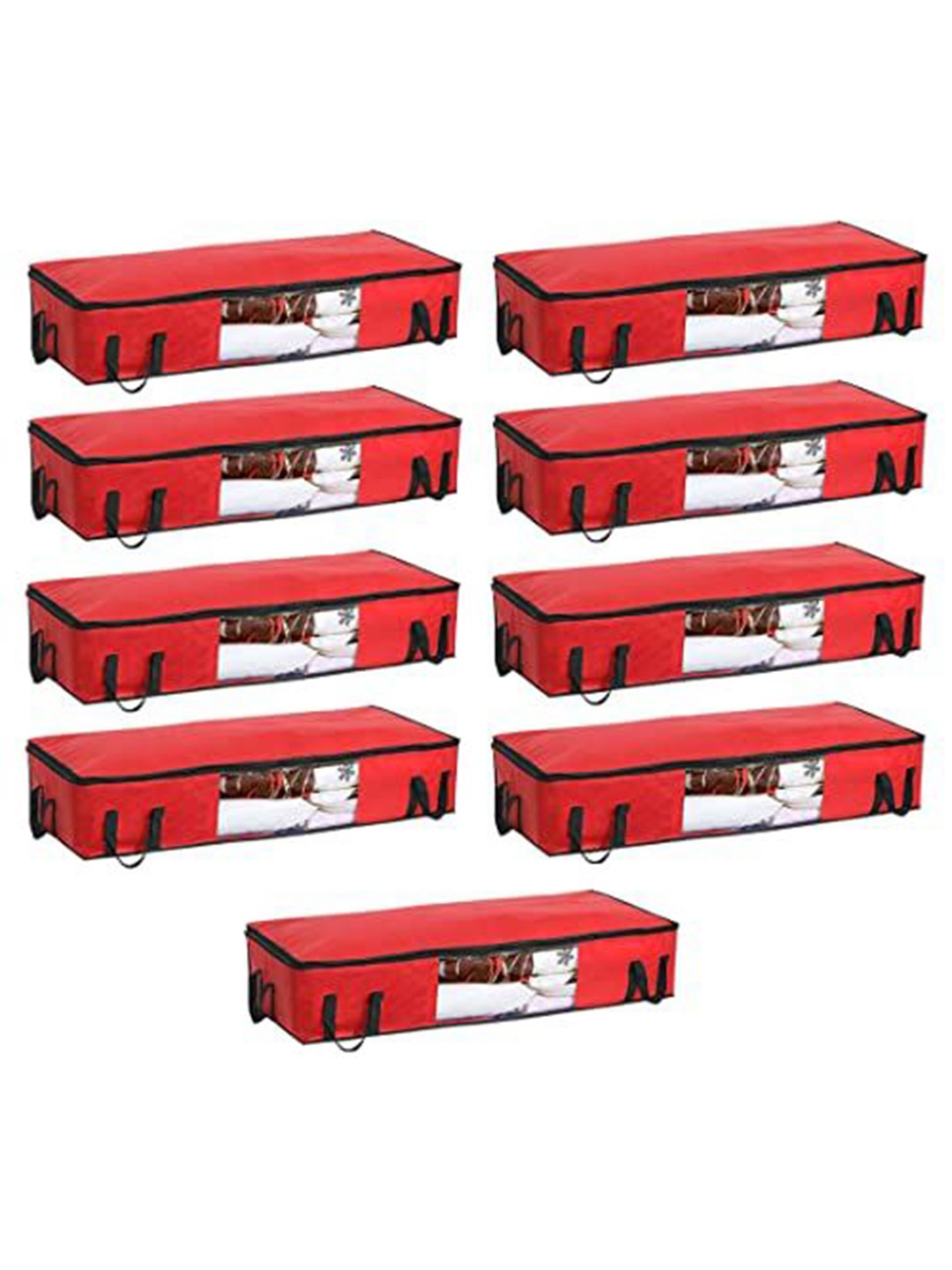 

prettykrafts Red 9 Pieces Storage Bag Organisers
