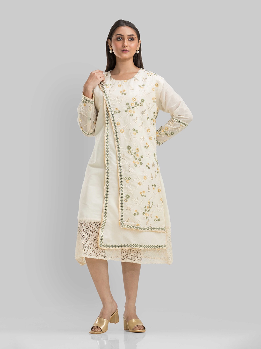 

SACRED SUTA Women A-Line Dress, White