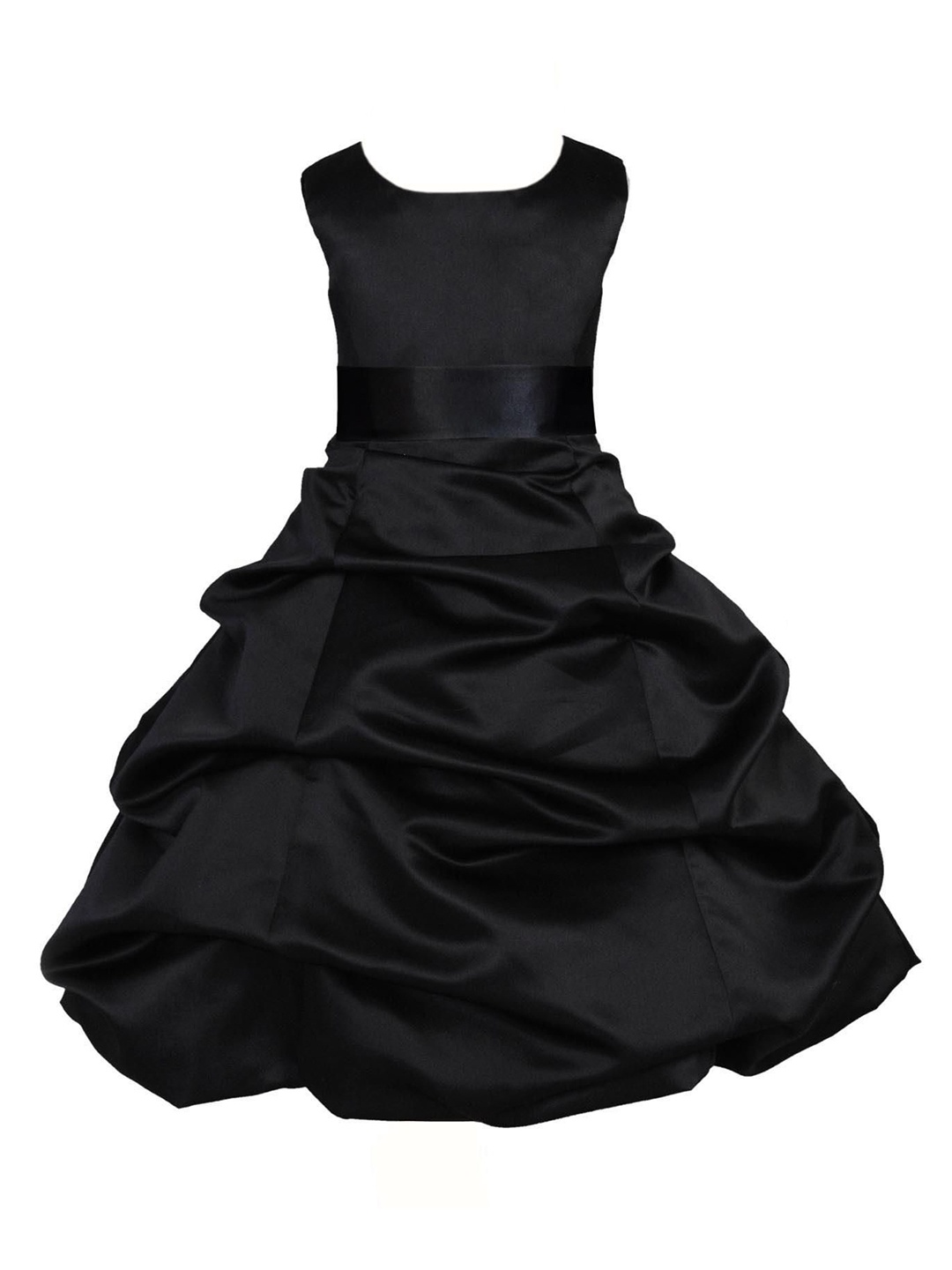 

Wish little Girls Satin A-Line Dress, Black