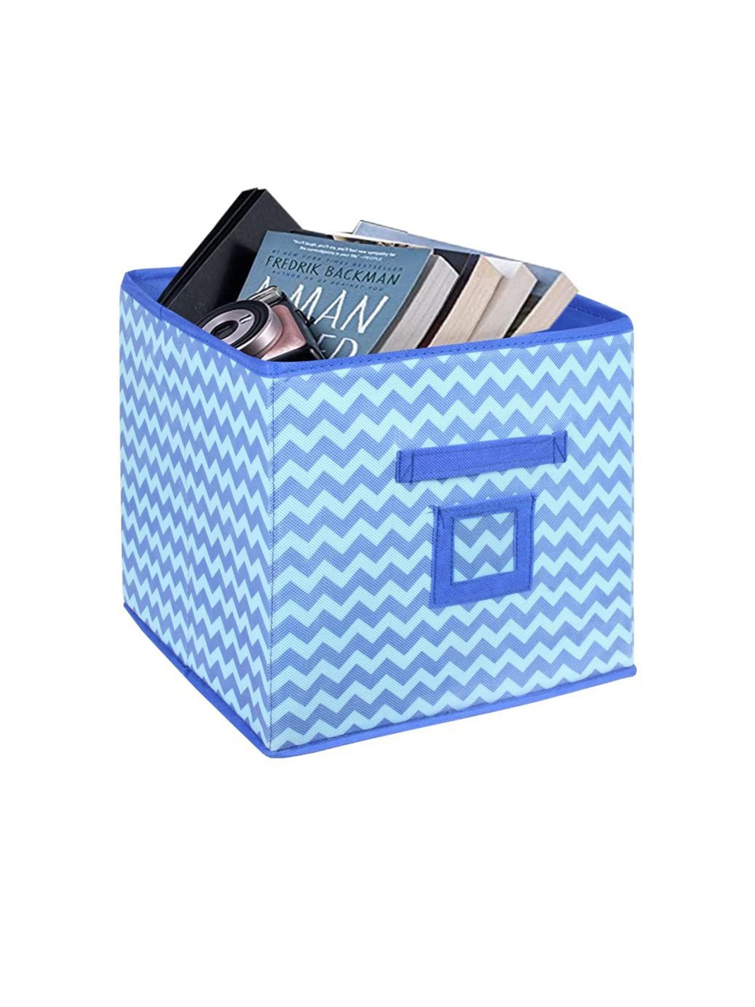 

prettykrafts Blue & Turquoise Blue Geometric Printed Drawer Organiser