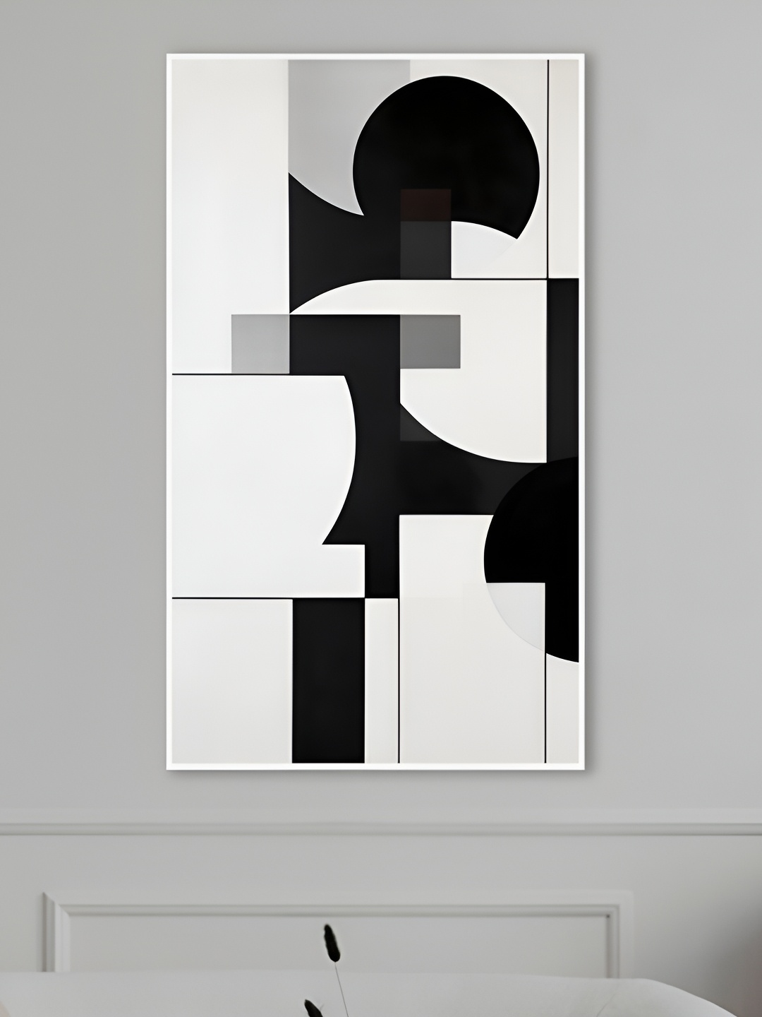 

nestroots White & Black Abstract Canvas Painting Wall Art