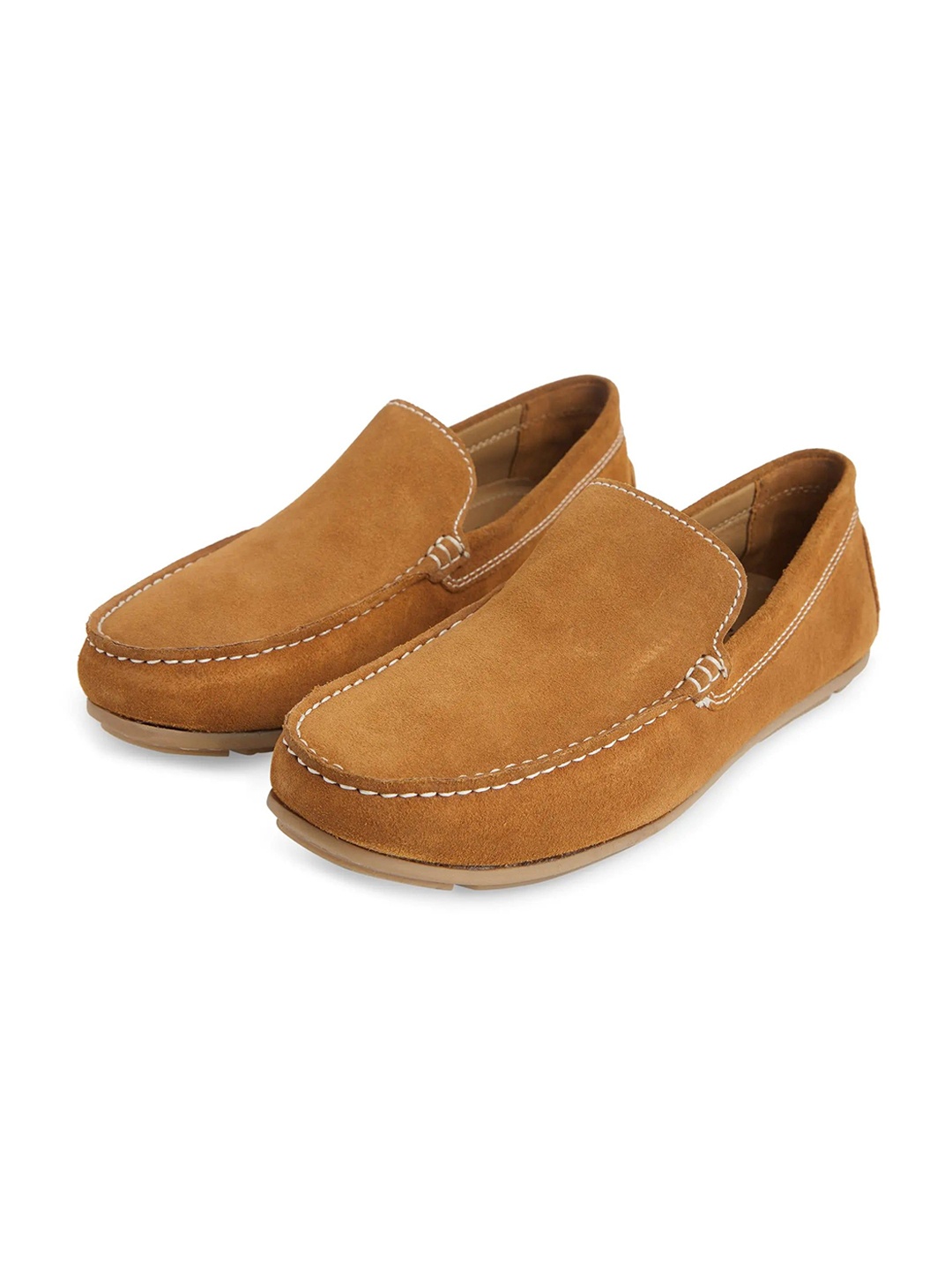 

ERGON Men Leather Slip-On Loafers, Brown