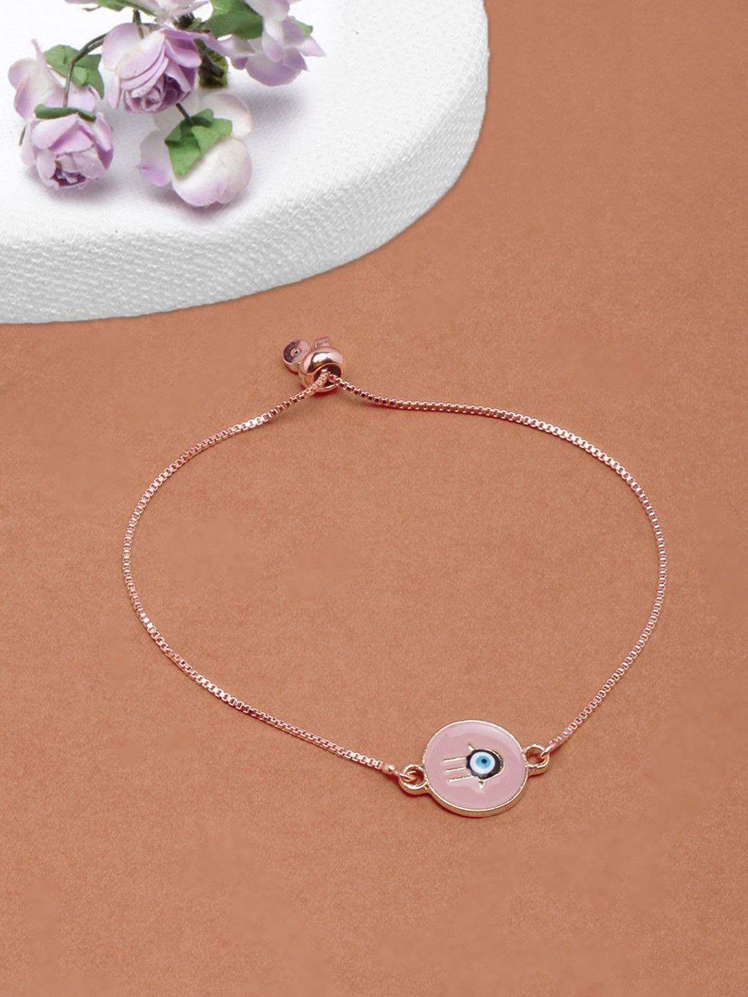 

KPOP Brass Enamelled Rose Gold-Plated Charm Bracelet