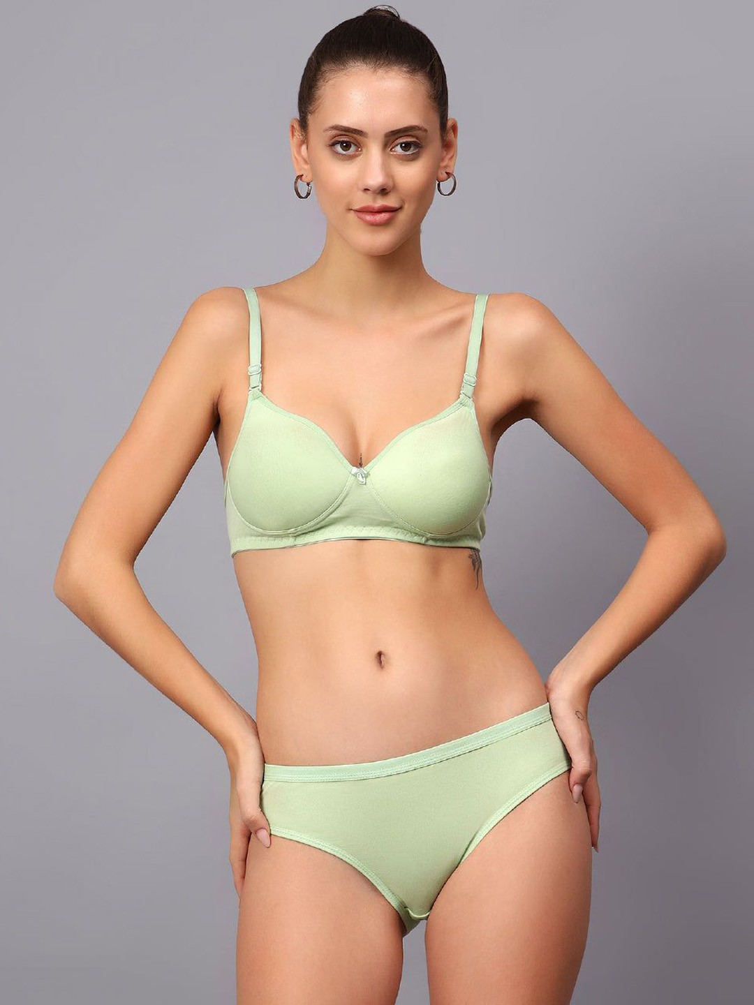 

LIONZY Seamless Lightly Padded Lingerie Set, Sea green