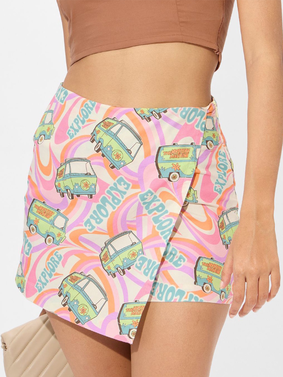 

The Souled Store Women Scooby-Doo Graphic Printed Pure Cotton Skorts Skirt, Off white