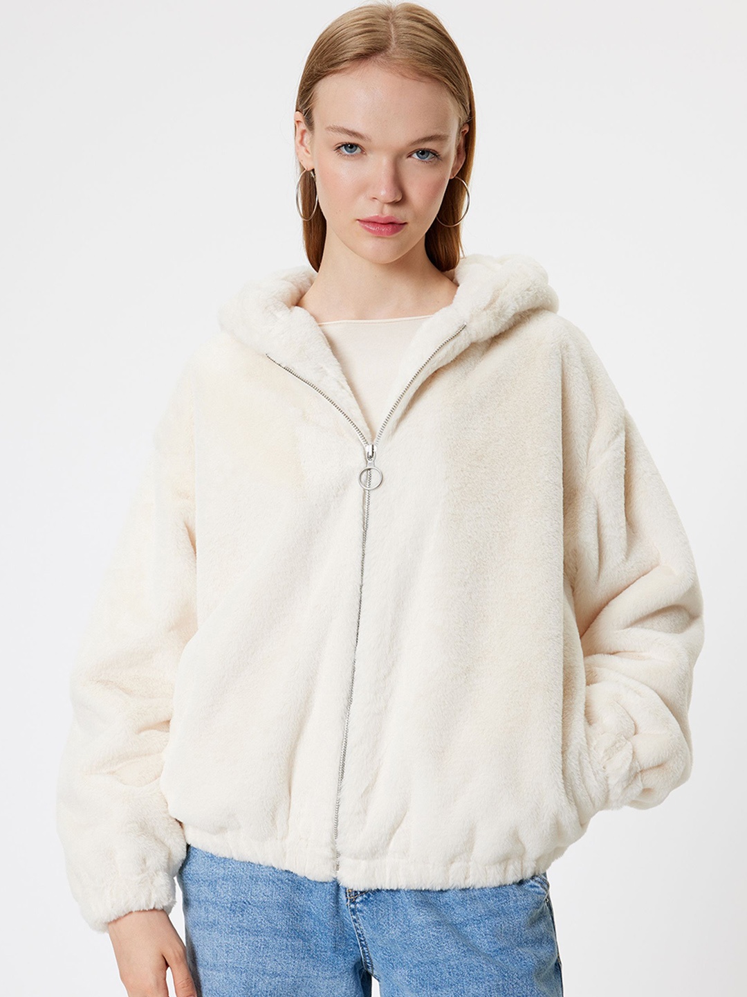 

Koton Women Hooded Tailored Jacket, White