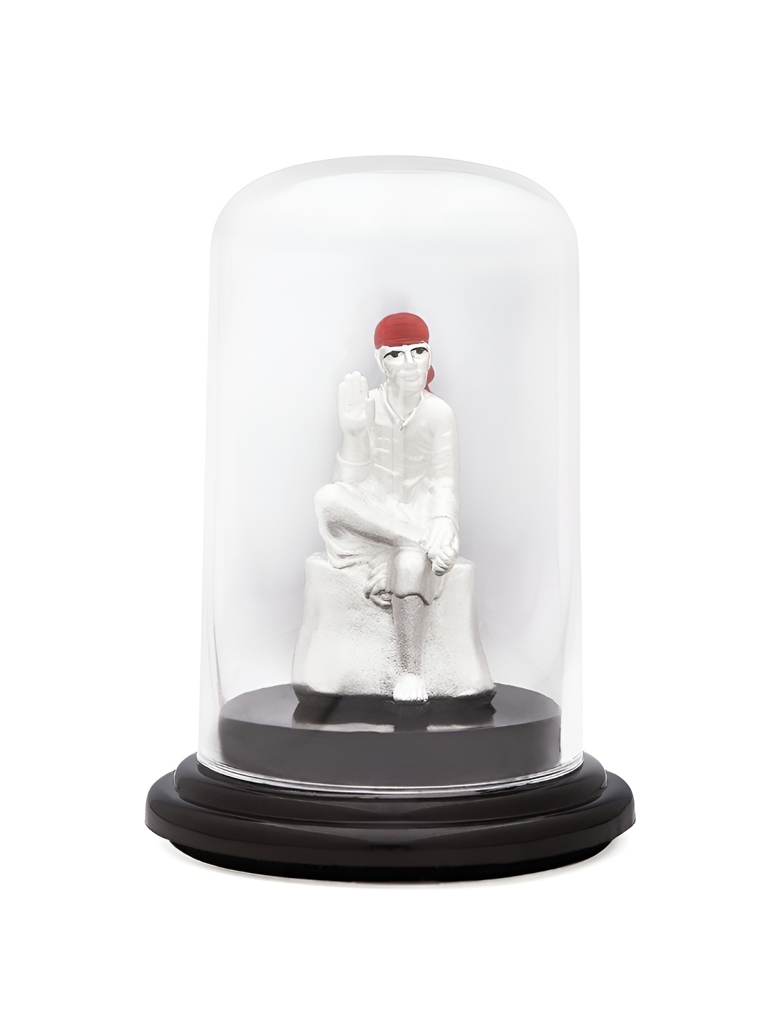 

Zavya Silver Toned Lord Sai Baba 92.5 Sterling Silver Religious Idol Showpiece