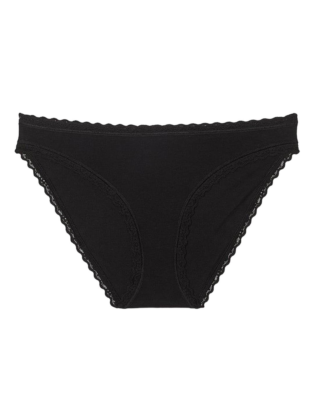 

Victoria's Secret Women The Lacie Lace-Trim Low Rise Bikini Briefs, Black