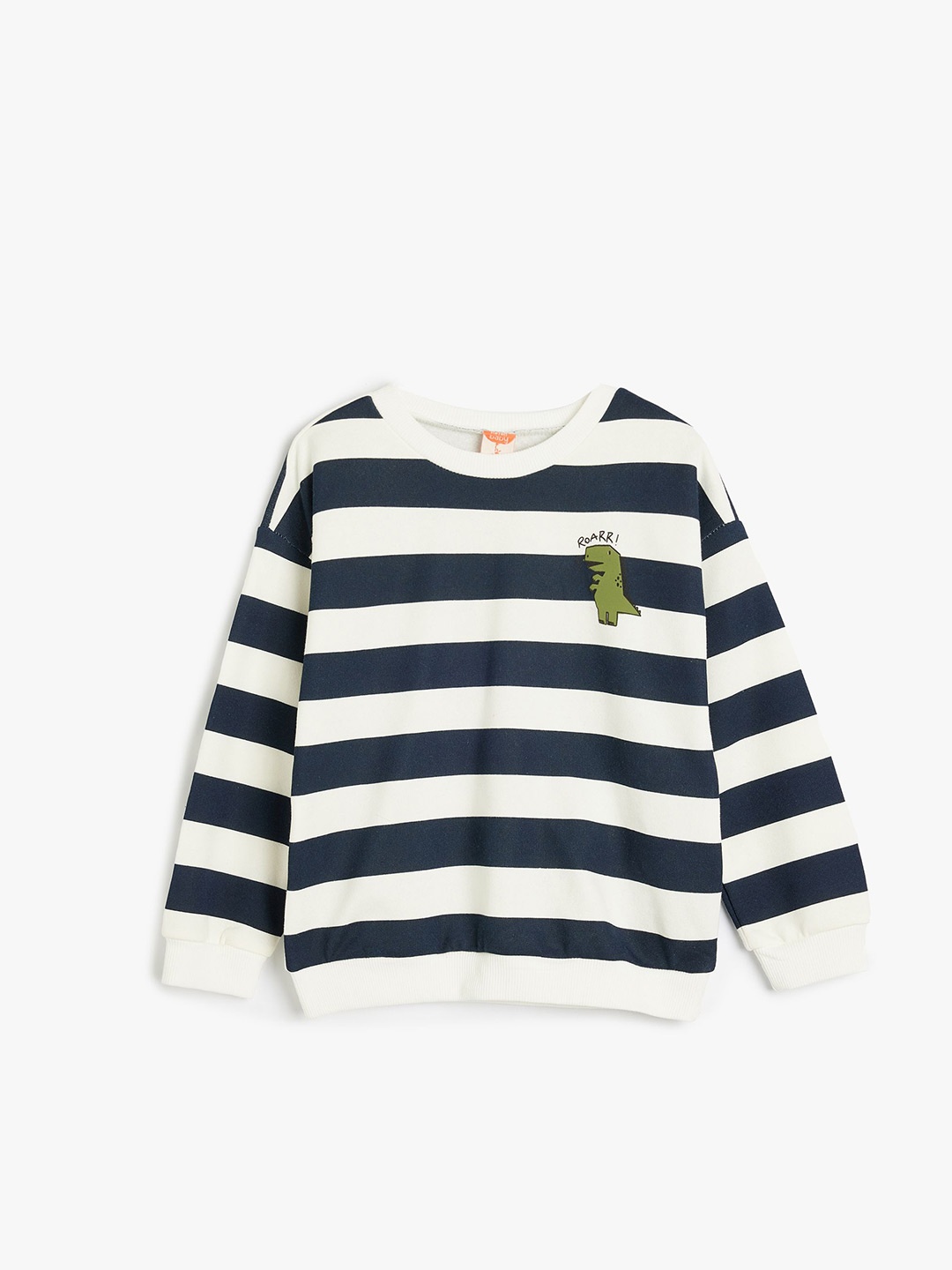 

Koton Boys Striped Round Neck Cotton Pullover Sweatshirt, Navy blue
