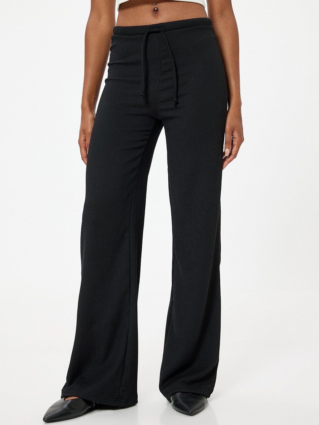 

Koton Women High-Rise Trousers, Black