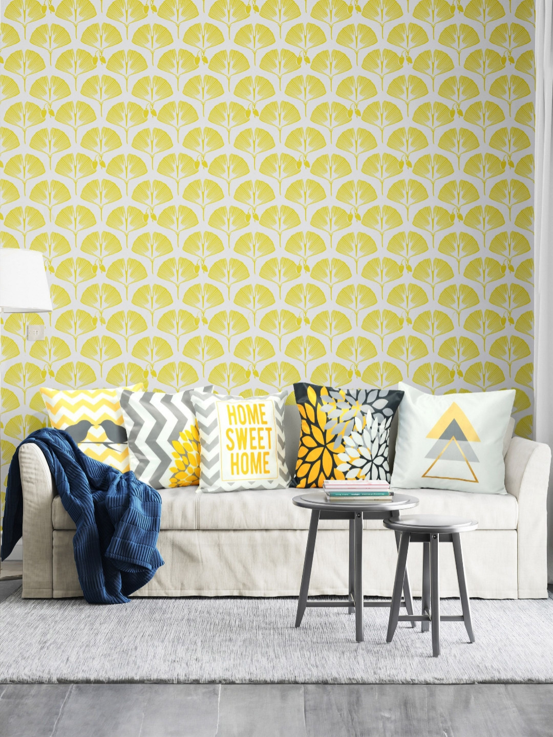 

Vendola White & Grey 5 Pieces Floral Satin Square Cushion Covers