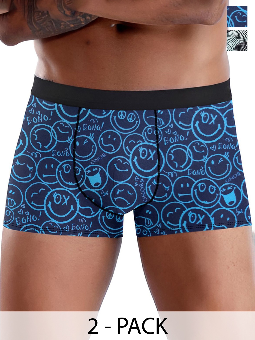 

DISPENSER Pack Of 2 Men Printed Breathability TrunksV11-C11-C13-L, Off white