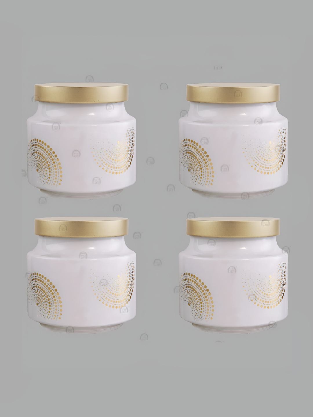 

CROCO JAR White 2 Pieces Glass Dishwasher Safe Container 600 ml