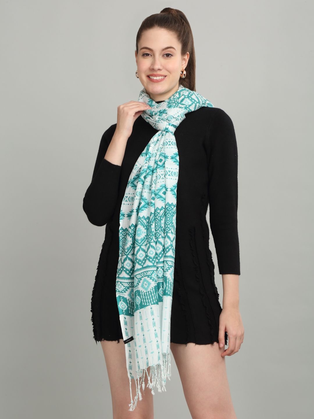 

J Style Women Printed Stole, Green
