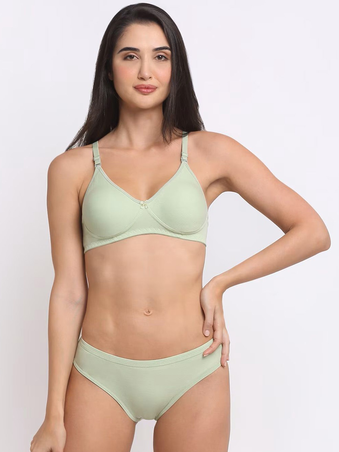 

LIONZY Women Seamless Lightly Padded Lingerie Set, Sea green