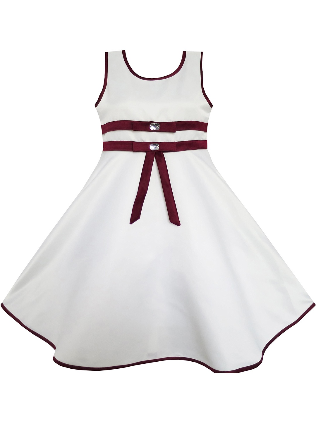 

Wish little Girls Satin Fit and Flare Dress, White