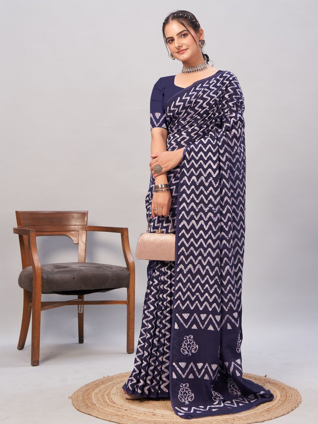 

Anouk Leheriya Printed Saree, Blue