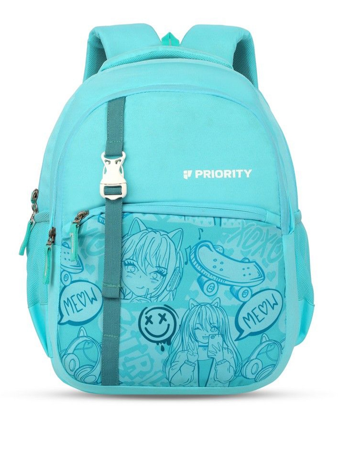 

Priority Kids Brand Logo Printed Backpack, Blue