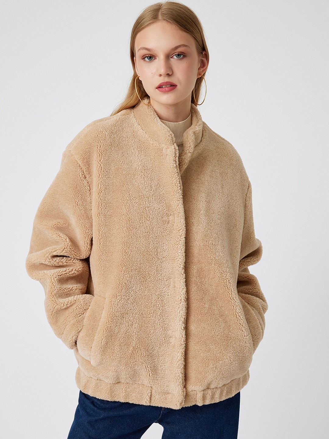 

Koton Women Bomber Jacket, Beige