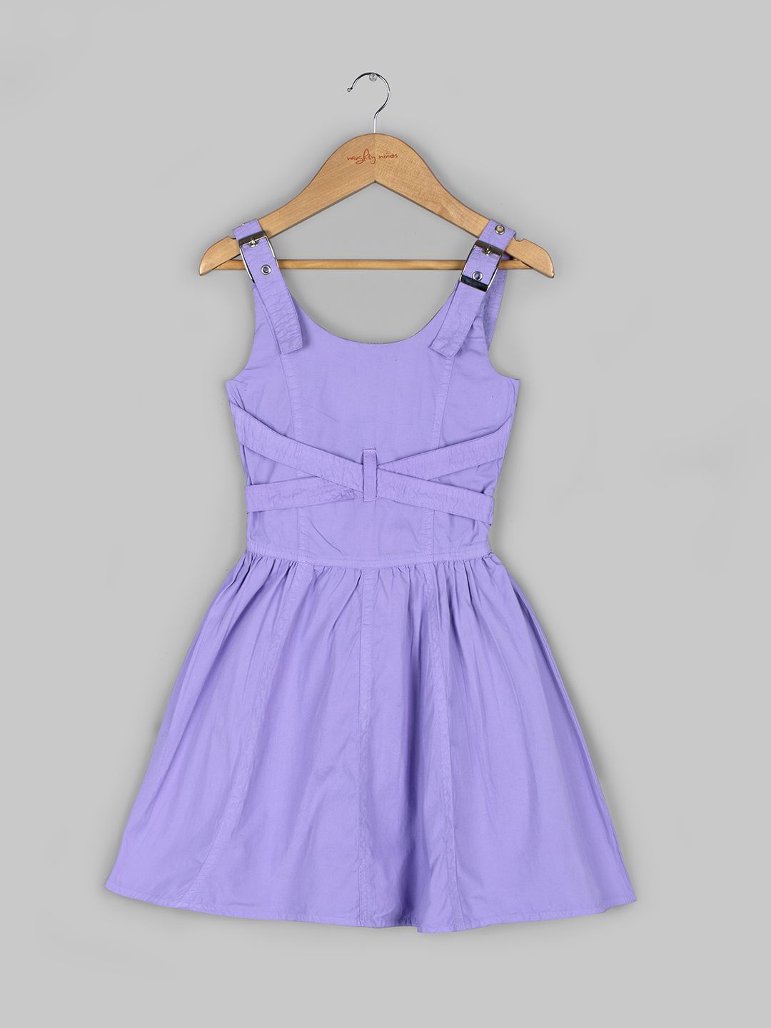 

Naughty Ninos Girls Round Neck Sleeveless Cotton Fit & Flare Dress, Lavender