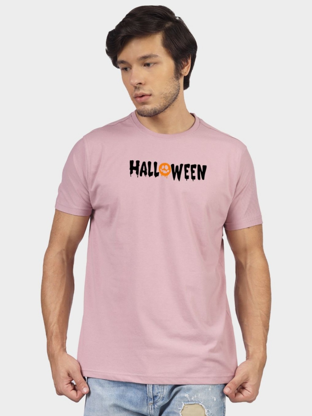 

Greylongg Men Graphic Printed Round Neck Cotton T-shirt, Purple