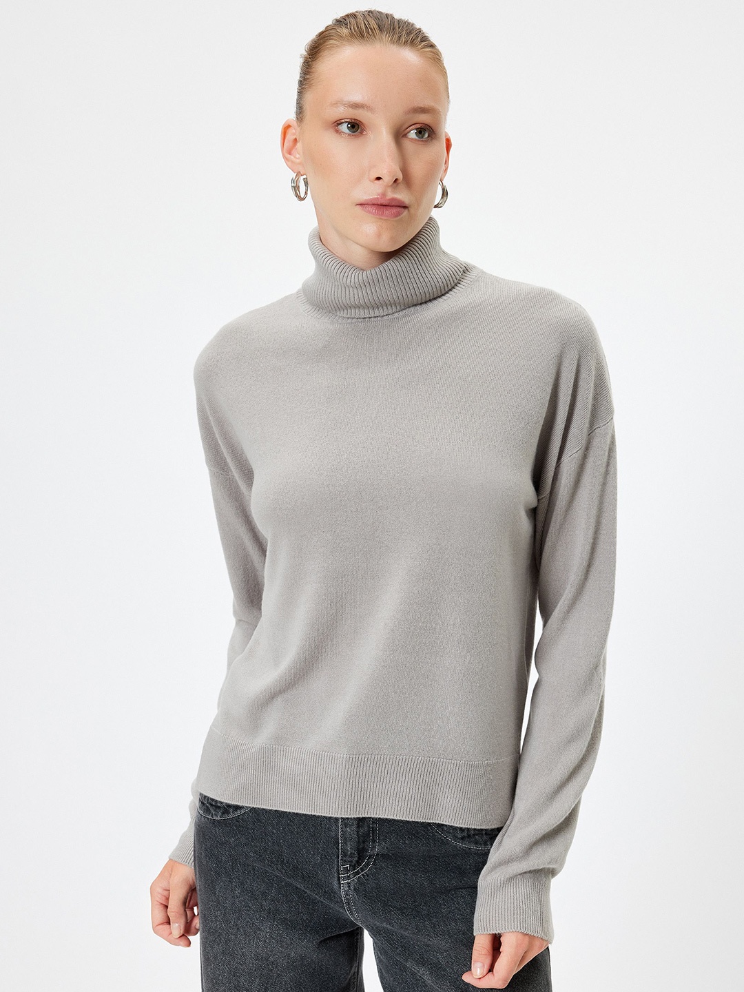 

Koton Women Turtle Neck Pullover, Grey