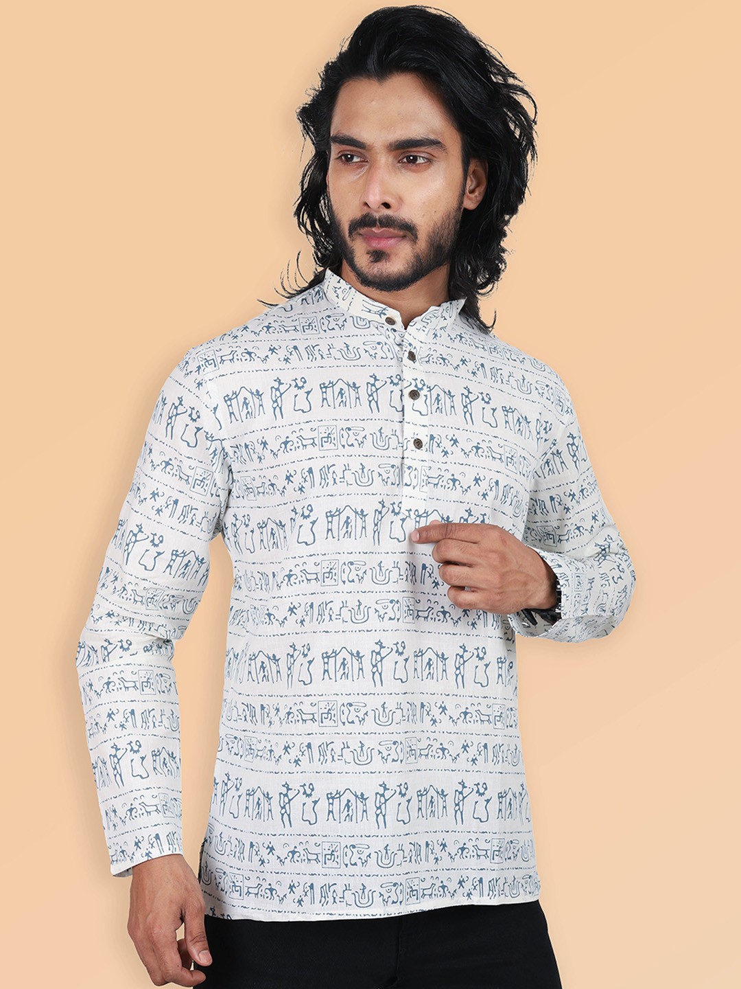 

ETHNIC FACTORY Men Thread Work Kurta, White