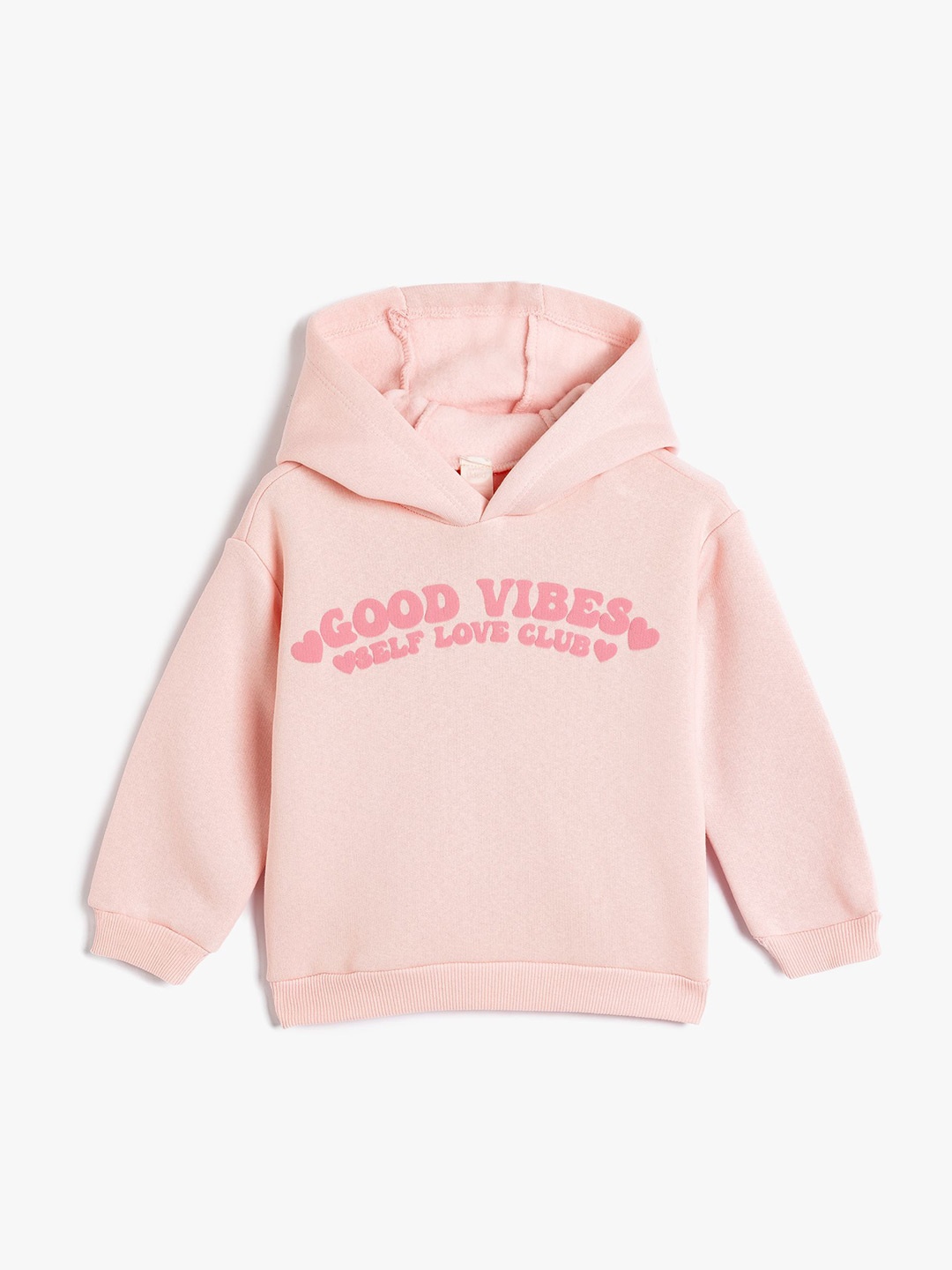 

Koton Girls Typography Printed Hood Cotton Pullover Sweatshirt, Pink