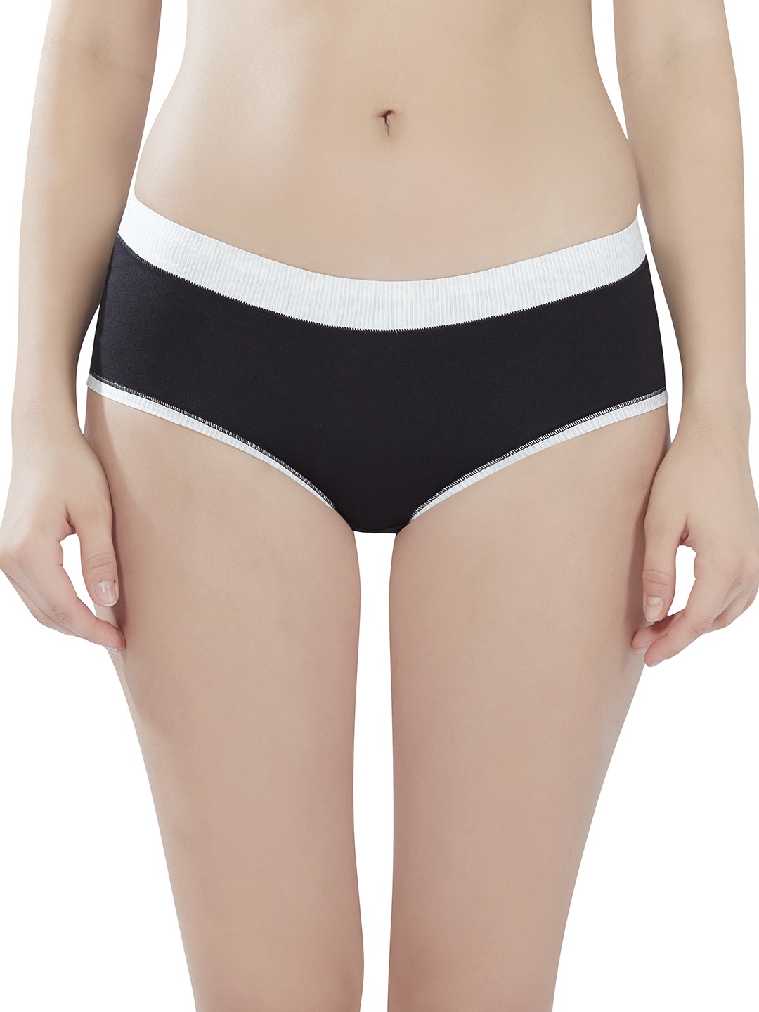 

PLUMBURY Women Pack Of 2 Hipster Briefs, Black