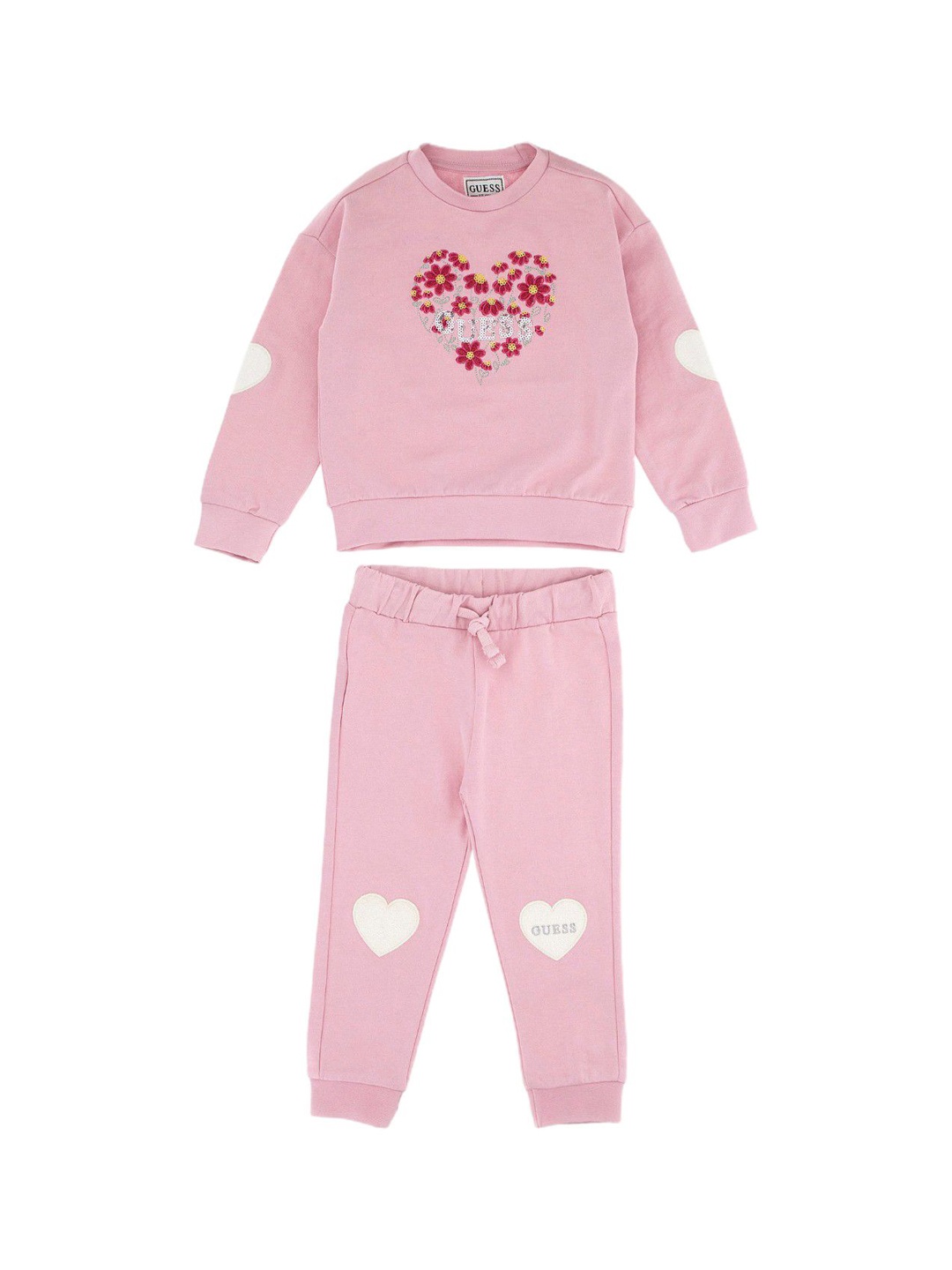

GUESS kids Infant Girls Typography Printed Tracksuits, Pink