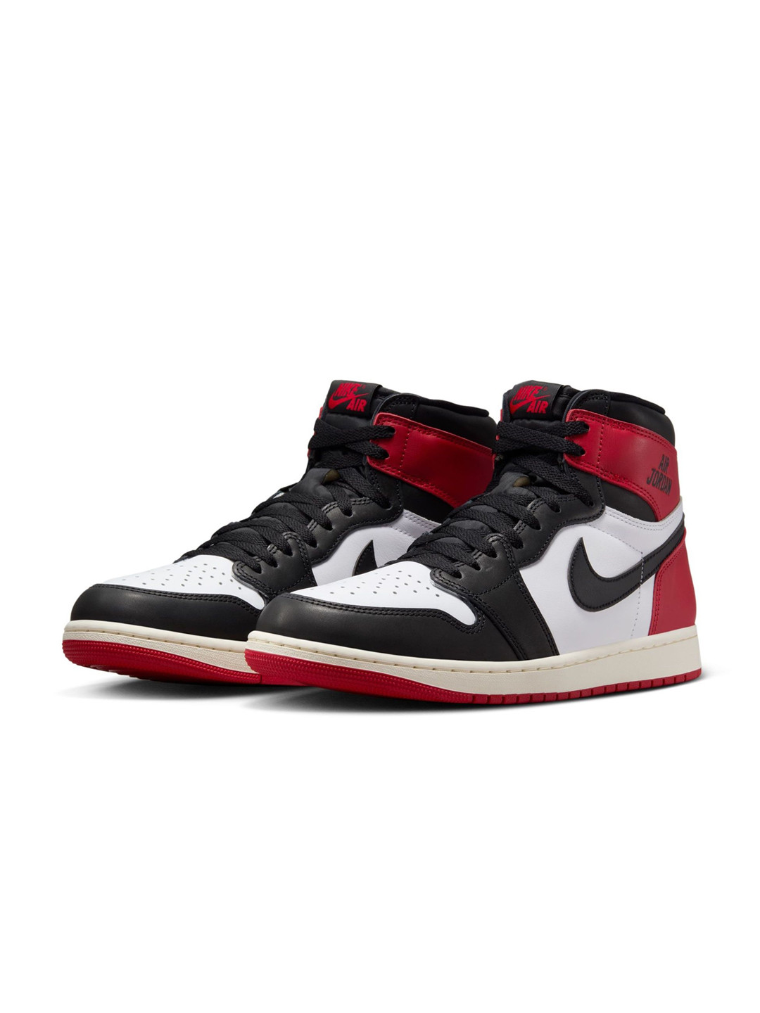 

Nike Men Black Toe Air Jordan 1 Retro High OG Casual Sneakers, White