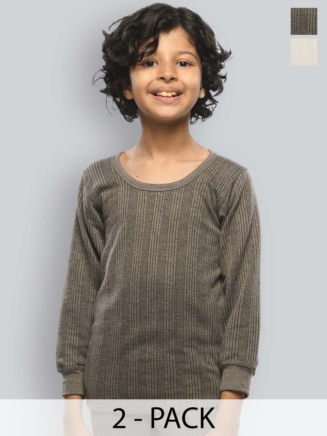 

INFERNO Kids Pack Of 2 Assorted Ribbed Thermal Tops