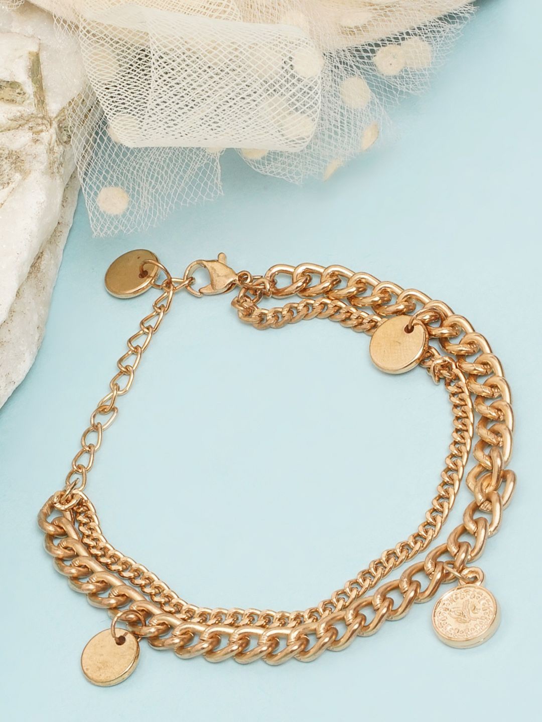 

KPOP Rose Gold-Plated Multistrand Bracelet