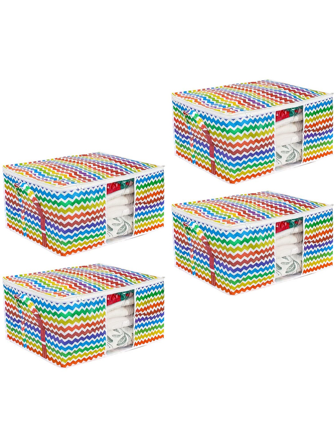 

prettykrafts Blue 4 Pieces Printed Multi-Utility Organisers