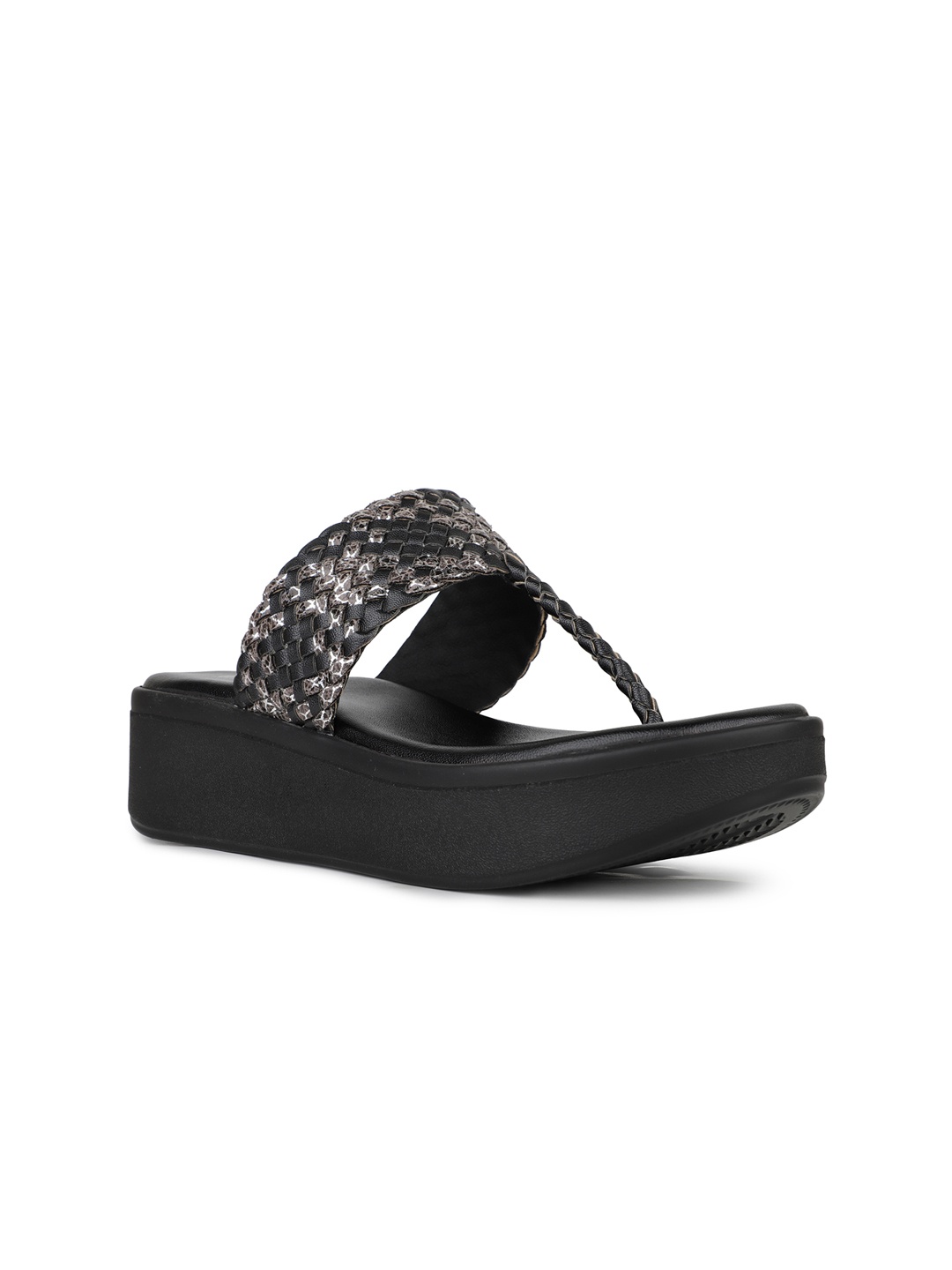 

Inc 5 Woven Design Flatform Sandals, Black