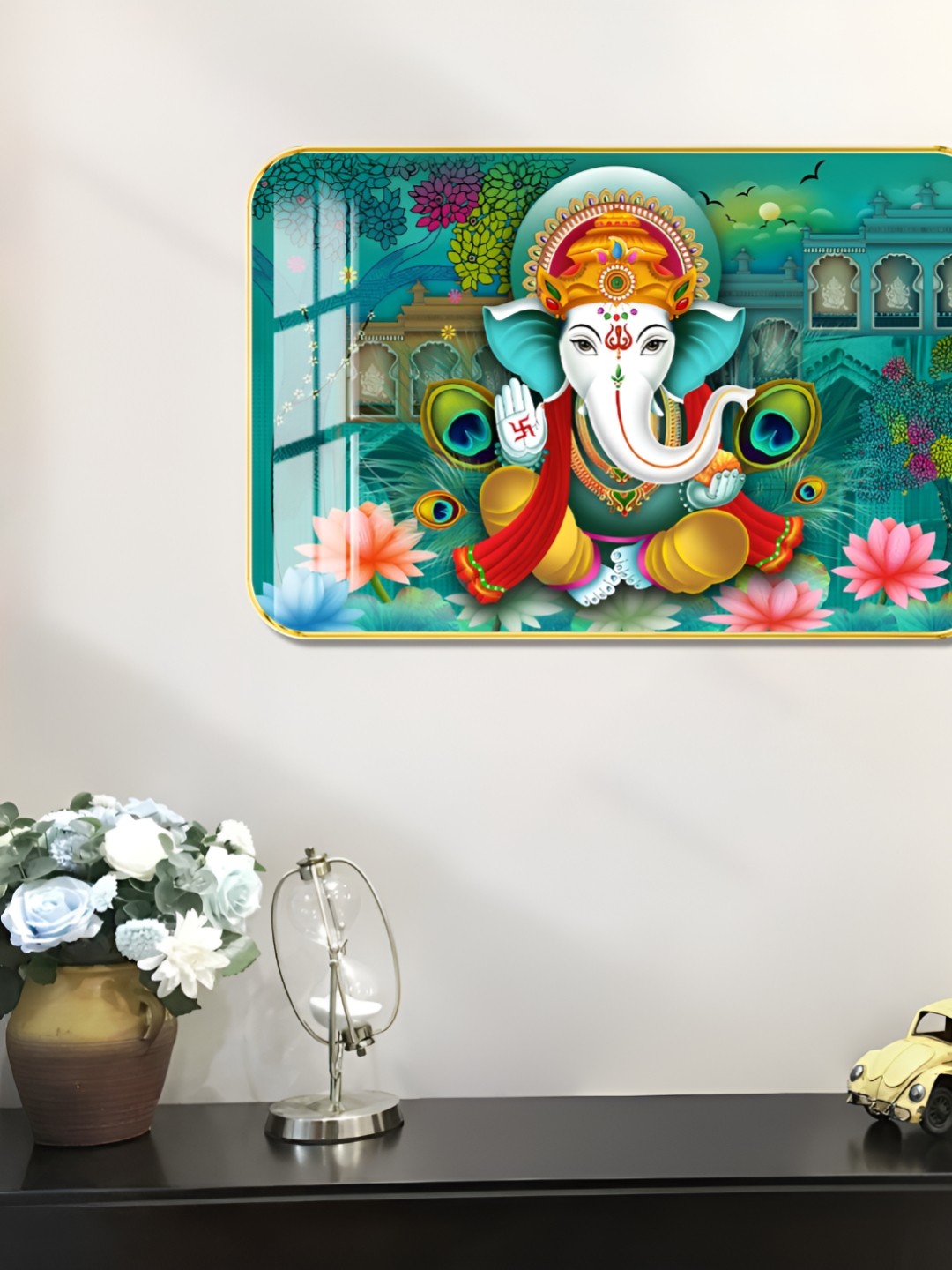 

WALLMAX Gold-Toned 1 Piece Wood Other Wall Paintings