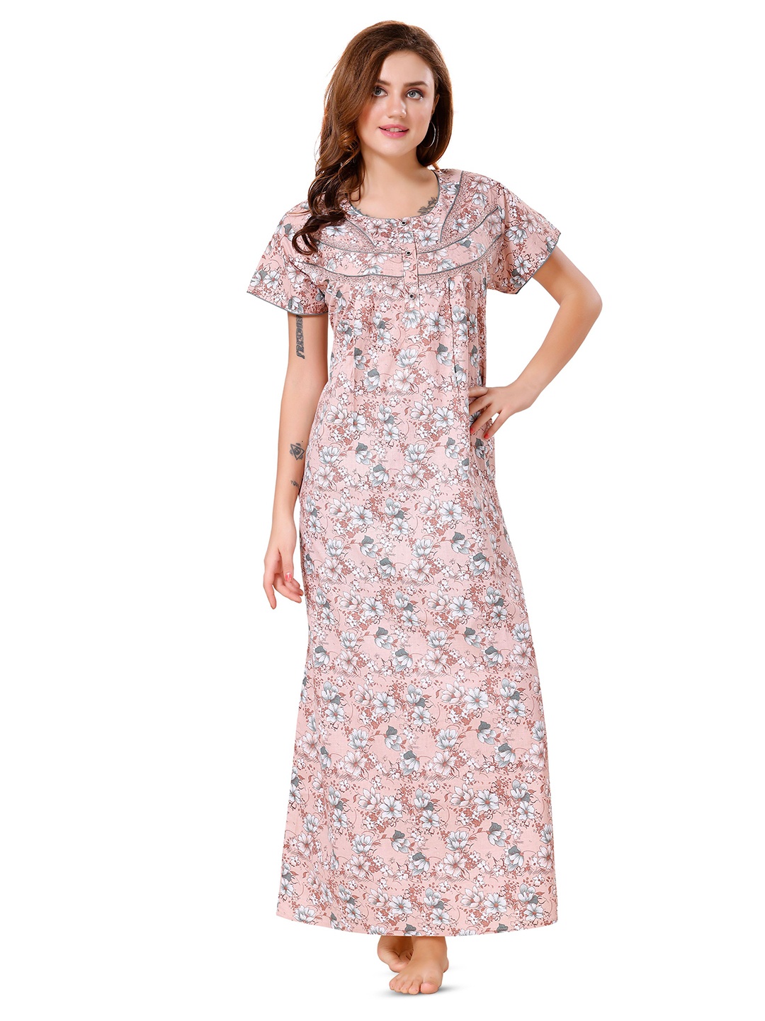 

Soulemo Printed Maxi Nightdress, Peach