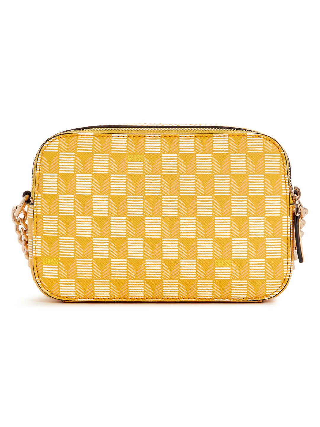 

GUESS Women Geometric Printed PU Shoulder Bag, Yellow