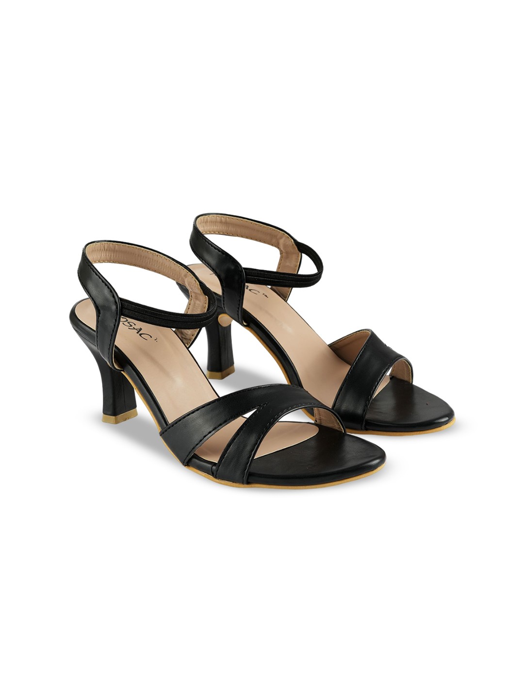 

MOSAC Women Solid Block Sandals, Black